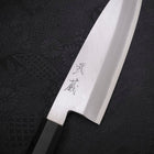 Santoku Single-Edged White Steel #2 Kasumi Buffalo Ebony Handle 180mm-[Musashi]-[Japanese-Kitchen-Knives]