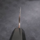 Santoku Single-Edged White Steel #2 Kasumi Buffalo Ebony Handle 180mm-[Musashi]-[Japanese-Kitchen-Knives]
