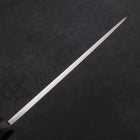 Santoku Single-Edged White Steel #2 Kasumi Buffalo Ebony Handle 180mm-[Musashi]-[Japanese-Kitchen-Knives]