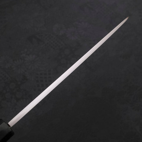 Santoku Single-Edged White Steel #2 Kasumi Buffalo Ebony Handle 180mm-[Musashi]-[Japanese-Kitchen-Knives]