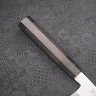 Santoku Single-Edged White Steel #2 Kasumi Buffalo Ebony Handle 180mm-[Musashi]-[Japanese-Kitchen-Knives]