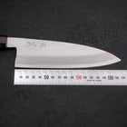 Santoku Single-Edged White Steel #2 Kasumi Buffalo Ebony Handle 180mm-[Musashi]-[Japanese-Kitchen-Knives]