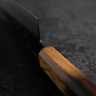 Santoku Stainless Clad AUS-8 Kurouchi Tsuchime Yaki Urushi Handle 170mm (6.7”)-[Musashi]-[Japanese-Kitchen-Knives]