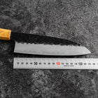 Santoku Stainless Clad AUS-8 Kurouchi Tsuchime Yaki Urushi Handle 170mm (6.7”)-[Musashi]-[Japanese-Kitchen-Knives]