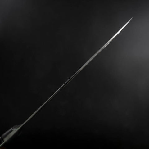 Santoku Stainless Clad Blue Steel #2 Colored Damascus Western Karin Handle 180mm-[Musashi]-[Japanese-Kitchen-Knives]