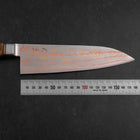 Santoku Stainless Clad Blue Steel #2 Colored Damascus Western Karin Handle 180mm-[Musashi]-[Japanese-Kitchen-Knives]