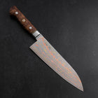 Santoku Stainless Clad Blue Steel #2 Colored Damascus Western Karin Handle 180mm-[Musashi]-[Japanese-Kitchen-Knives]