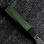 Santoku Stainless Clad Blue Steel #2 Kurouchi Green Urushi Handle 165mm-[Musashi]-[Japanese-Kitchen-Knives]