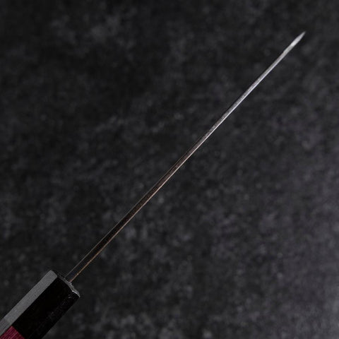 Santoku Stainless Clad Blue Steel #2 Kurouchi Purple Urushi Handle 165mm (6.5”)-[Musashi]-[Japanese-Kitchen-Knives]