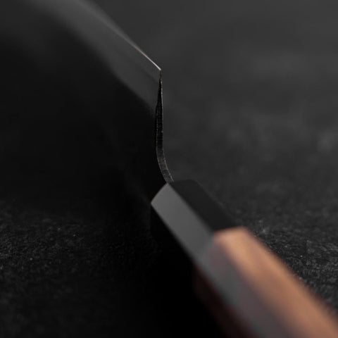 Santoku Blue Steel #2 Revestimiento Acero Inoxidable Kurouchi Mango de Nogal 165mm
