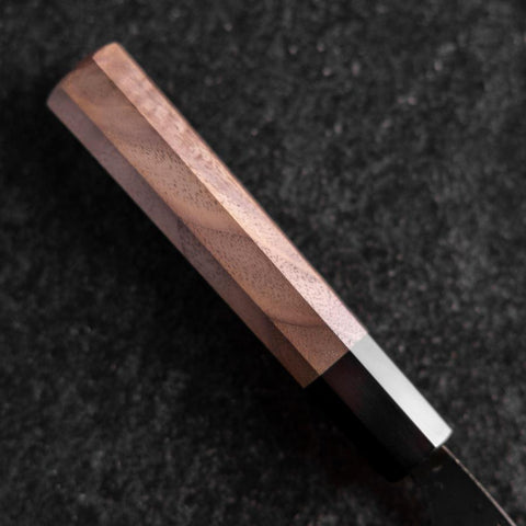 Santoku Blue Steel #2 Revestimiento Acero Inoxidable Kurouchi Mango de Nogal 165mm
