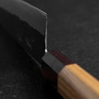 Santoku Stainless Clad Blue Steel #2 Kurouchi Zelkova Handle 165mm (6.5”)-[Musashi]-[Japanese-Kitchen-Knives]