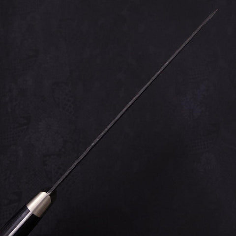Santoku Stainless Clad Blue Super Kurouchi Tsuchime Western Handle Black 180mm-[Musashi]-[Japanese-Kitchen-Knives]