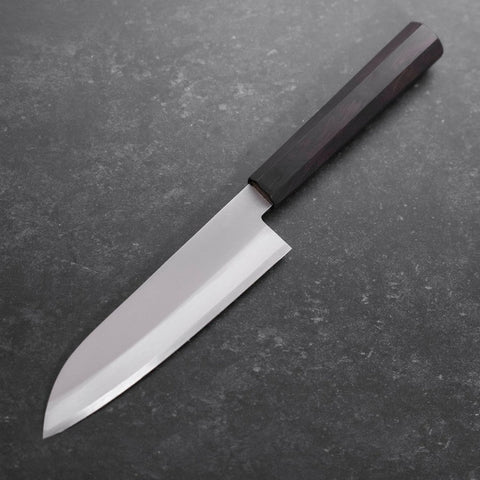 Santoku Stainless Clad Blue Super Polished Buffalo Ebony Handle 140mm (5.5”)