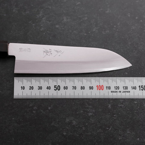 Santoku Stainless Clad Blue Super Polished Buffalo Ebony Handle 140mm (5.5”)