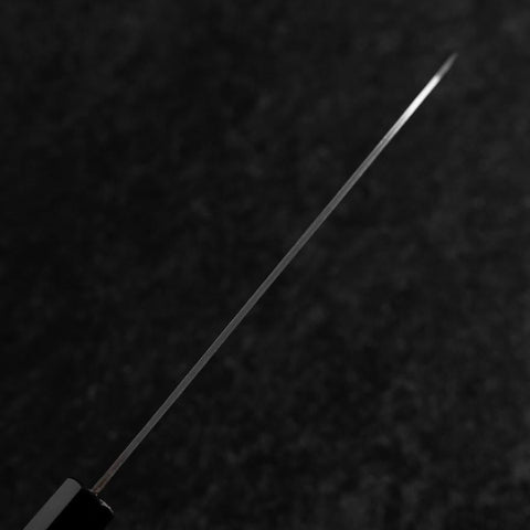 Santoku Stainless Clad Blue Super Polished Buffalo Ebony Handle 180mm (7”)-[Musashi]-[Japanese-Kitchen-Knives]