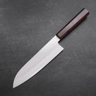 Santoku Stainless Clad Blue Super Polished Ebony Handle 180mm-[Musashi]-[Japanese-Kitchen-Knives]