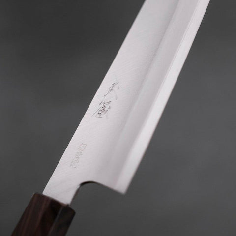 Santoku Stainless Clad Blue Super Polished Ebony Handle 180mm-[Musashi]-[Japanese-Kitchen-Knives]