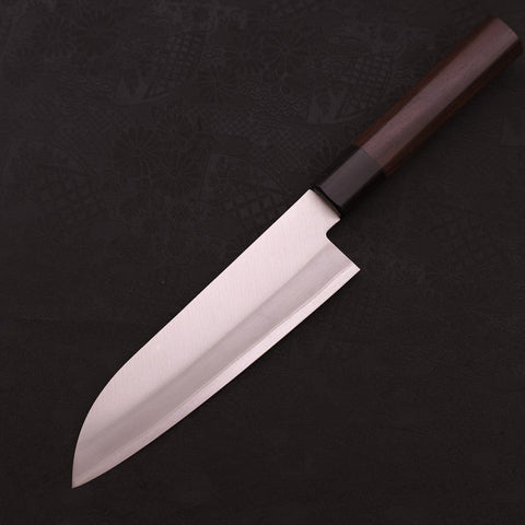 Santoku Stainless Clad Blue Super Polished Rosewood Handle 165mm (6.5”)-[Musashi]-[Japanese-Kitchen-Knives]