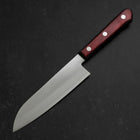 Santoku Stainless Clad Blue Super Polished Western Black Red Handle 140mm-[Musashi]-[Japanese-Kitchen-Knives]