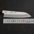 Santoku Stainless Clad Blue Super Polished Western Black Red Handle 140mm-[Musashi]-[Japanese-Kitchen-Knives]
