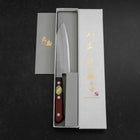 Santoku Stainless Clad Blue Super Polished Western Black Red Handle 140mm-[Musashi]-[Japanese-Kitchen-Knives]