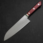 Santoku Stainless Clad Blue Super Polished Western Black Red Handle 165mm-[Musashi]-[Japanese-Kitchen-Knives]