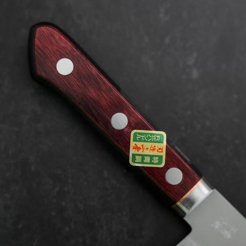 Santoku Stainless Clad Blue Super Polished Western Black Red Handle 165mm-[Musashi]-[Japanese-Kitchen-Knives]