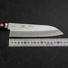 Santoku Stainless Clad Blue Super Polished Western Black Red Handle 165mm-[Musashi]-[Japanese-Kitchen-Knives]