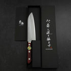 Santoku Stainless Clad Blue Super Polished Western Black Red Handle 165mm-[Musashi]-[Japanese-Kitchen-Knives]