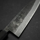 Santoku Stainless Clad Blue Steel #2 Kurouchi Rubber Handle 165mm-[Musashi]-[Japanese-Kitchen-Knives]