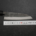 Santoku Stainless Clad Blue Steel #2 Kurouchi Rubber Handle 165mm-[Musashi]-[Japanese-Kitchen-Knives]