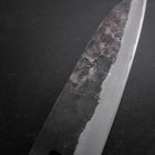 Santoku Stainless Clad Blue Steel #2 Kurouchi Walnut Handle 165mm-[Musashi]-[Japanese-Kitchen-Knives]