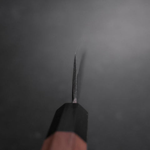Santoku Stainless Clad Blue Steel #2 Kurouchi Walnut Handle 165mm-[Musashi]-[Japanese-Kitchen-Knives]