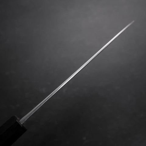 Santoku Stainless Clad Blue Steel #2 Kurouchi Walnut Handle 165mm-[Musashi]-[Japanese-Kitchen-Knives]