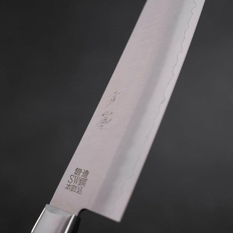 Santoku Sweden Stainless Steel Polished Western Black Handle 180mm-[Musashi]-[Japanese-Kitchen-Knives]