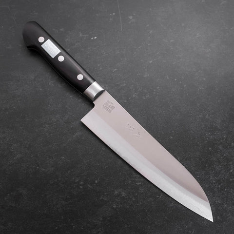 Santoku Sweden Stainless Steel Polished Western Black Handle 180mm-[Musashi]-[Japanese-Kitchen-Knives]