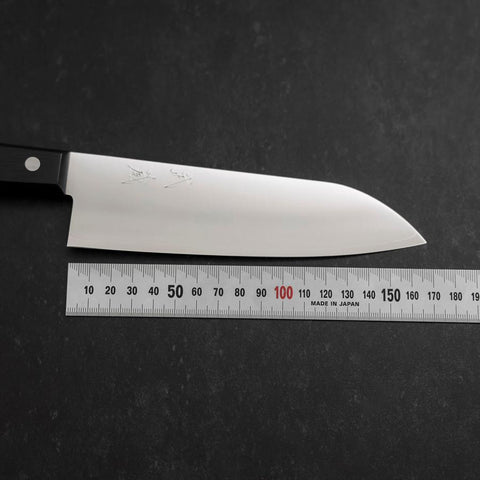 Santoku VG-1 Polished Dark Blue Western Handle 165mm-[Musashi]-[Japanese-Kitchen-Knives]