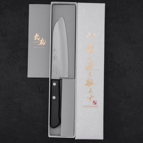 Santoku VG-1 Polished Western Black Handle 140mm-[Musashi]-[Japanese-Kitchen-Knives]