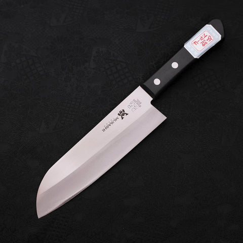 Santoku VG-1 Polished Western Black Handle 165mm Limited-[Musashi]-[Japanese-Kitchen-Knives]