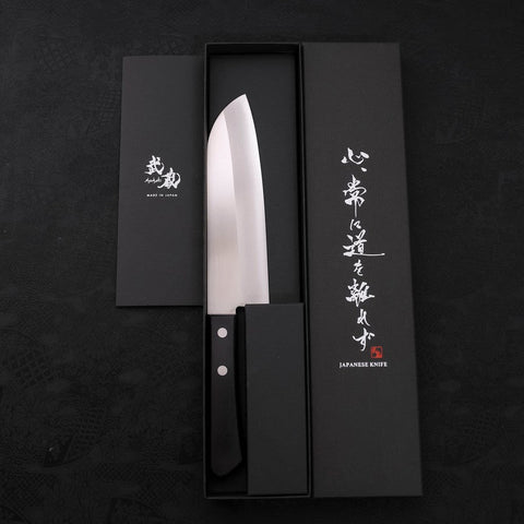 Santoku VG-1 Polished Western Black Handle 165mm Limited-[Musashi]-[Japanese-Kitchen-Knives]