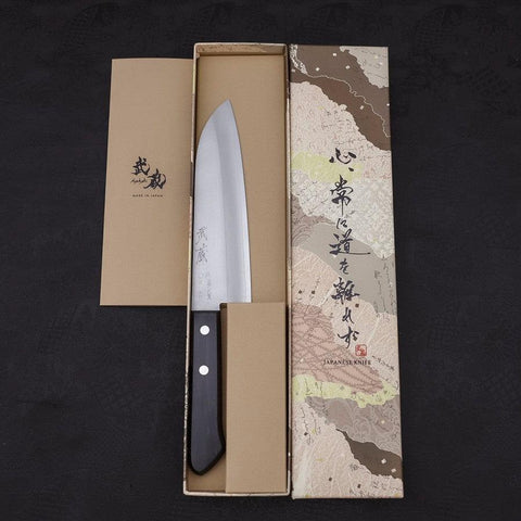 Santoku VG-1 Polished Western Black Handle 165mm-[Musashi]-[Japanese-Kitchen-Knives]