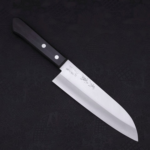 Santoku VG-1 Polished Western Black Handle 165mm-[Musashi]-[Japanese-Kitchen-Knives]