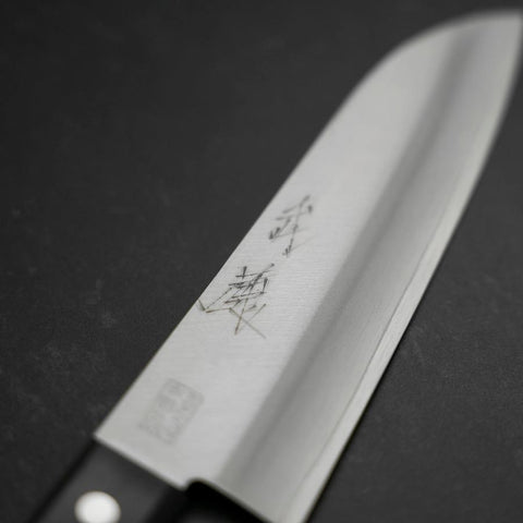 Santoku VG-1 Polished Western Black Handle 165mm (Tsuba-nashi)