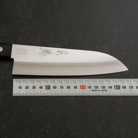 Santoku VG-1 Polished Western Black Handle 165mm (Tsuba-nashi)