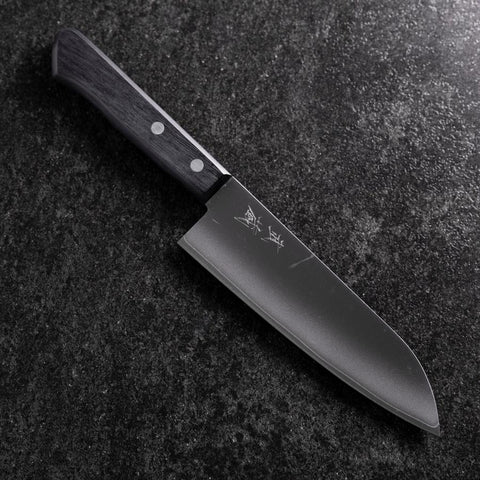 Santoku VG-1 Polished Western Black Handle 165mm（Tsuba-nashi) (6.5”)