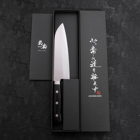 Santoku VG-1 Polished Western Black Handle 170mm-[Musashi]-[Japanese-Kitchen-Knives]