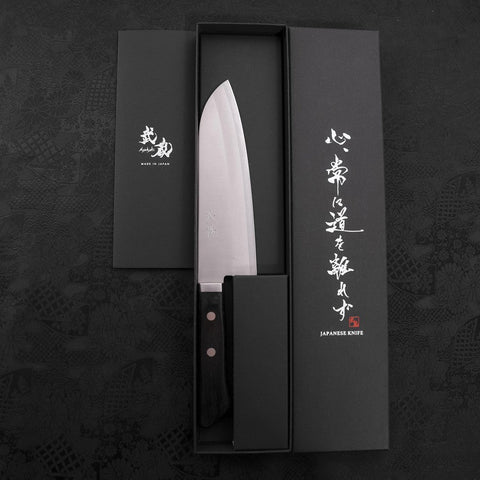 Santoku VG-1 Polished Western Black Handle 170mm-[Musashi]-[Japanese-Kitchen-Knives]