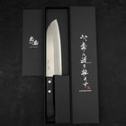 Santoku VG-1 Polished Western Black Handle 170mm (Tsuba Nashi) (6.7”)-[Musashi]-[Japanese-Kitchen-Knives]