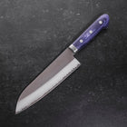 Santoku VG-1 Polished Western Mahogany Blue Handle 170mm-[Musashi]-[Japanese-Kitchen-Knives]